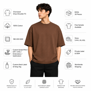 เสื้อยืดคอตตอนทรงเข้ารูปสำหรับผู้ชาย พร้อมดีเทลตะเข็บข้าง  รับสกรีนโลโก้ตามสั่ง สำหรับขายส่งเสื้อผ้าลำลองแนวสตรีท - Product Image 6