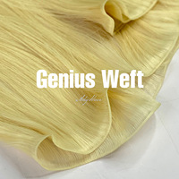 Extensions de cheveux Remy 100% vietnamiens blonds raides, double trame, pour couleurs claires, boucles françaises, ondulations naturelles