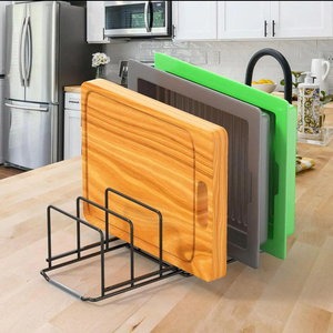Organisateur de cuisine moderne en métal pour armoire, support de rangement pliable pour casseroles et planches à découper, type sur pied - Product Image 2