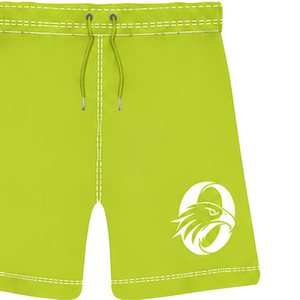 Pantalones Cortos de Rugby Verde Lima y Blancos con Cordón Ajustable, Cintura Elástica, Ribete en Contraste, Personalizables, Transpirables, para Entrenamiento Deportivo y Deportes de Equipo - Product Image 3