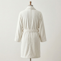 Ensemble de peignoirs pour homme en molleton crème coton/polyester, écologiques, respirants, à manches longues, avec ceinture et poches, doux, décontractés, pour l'hiver, pour couple, sexy
