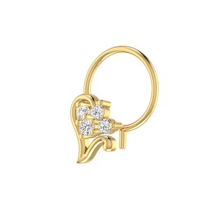 AJRETAIL Bijou de piercing fin pour femme, motif floral ethnique, design Royal Flourish en or 14K, clou de nez en diamant naturel 0,08 ct - Product Image 4