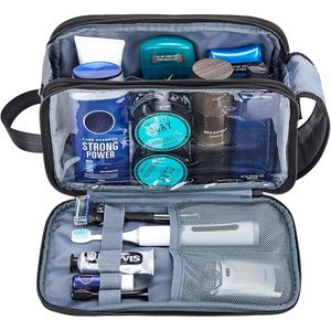 Borsa da Toilette da Viaggio per Uomo, Impermeabile, Doppio Lato, Completamente Apribile, Organizer Versatile per Doccia e Igiene - Product Image 2