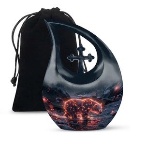 Urne funéraire en forme de larme de papillon bleu pour urne gravée de cendres humaines pour urne masculine adulte avec sac en velours gratuit - Product Image 4
