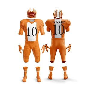 Uniformes de football américain personnalisables, rouge, 100% polyester, imprimé par transfert thermique, imprimé sur le devant, évacuation de l'humidité, ajusté, pour hommes - Product Image 3