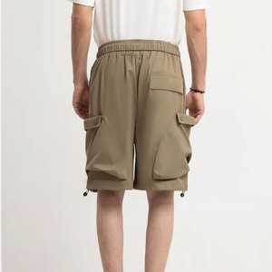 Comfortable Soft Canvas Fabric Men's Casual Shorts Solid Quick Dry Breathable Anti-Wrinkle Drawstring Closure Customized Shorts - Product Image 3