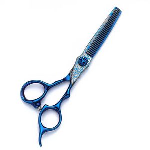 Tijeras de Entresacar Profesionales Azules de Acero Inoxidable con 32 Dientes, Punta Afilada y Mango Largo para Diestros, para Salón de Belleza - Product Image 4