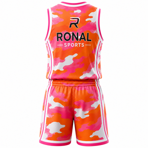 ชุดเสื้อบาสเก็ตบอลผู้ชาย RONAL SPORTS ลายพราง แขนกุด คอวี ระบายอากาศได้ดี ผลิตจากโพลีเอสเตอร์ เหมาะสำหรับทุกฤดูกาล - Product Image 2