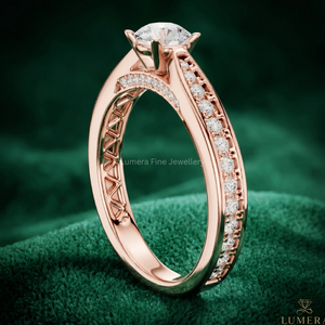 แหวนเพชร Gia Igi Certified Cvd HPHT Lab Grown Created Diamond ทองคำขาว 18k ทองคำโรสโกลด์ ทรงกลม แหวนหมั้น เครื่องประดับสำหรับผู้หญิง - Product Image 4