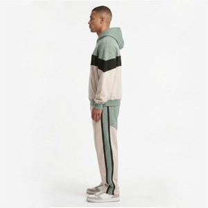 Conjunto Deportivo de Dos Piezas para Hombre, Sudadera con Cremallera y Pantalones Deportivos, Diseño Color Block, Logotipo Personalizado, Ropa Deportiva Urbana - Product Image 5
