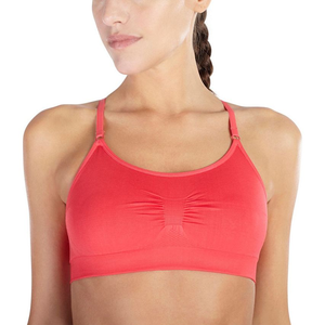 Conjunto de Yoga para Mujer con Bloques de Color y Cuello en V, Sujetador Deportivo Transpirable sin Costuras y con Tirantes Fijos - Product Image 5