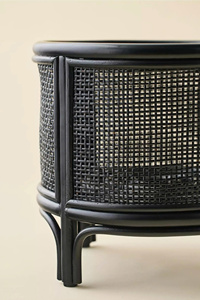 Minimalist Indoor Black Rattan <b>Plant</b> Stand Natural Rattan Elevated Wicker <b>Plant</b> <b>Basket</b> Handmade - Product Image 3