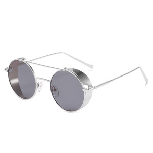 Gafas de Sol Modernas RTS de Estilo Steampunk, Montura Redonda Completa de Metal, Lentes de PC con Protección UV400, Personalizables para Hombre y Mujer - Product Image 4