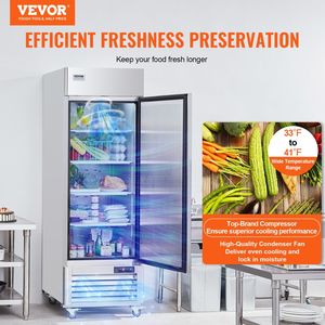 Apparecchiature di refrigerazione da cucina commerciale 19.32 Cu.ft 27 \ "W frigorifero verticale in acciaio inossidabile reintegro sbrinamento automatico 4 - Product Image 2