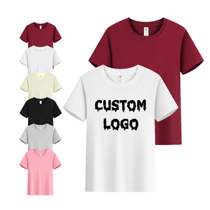เสื้อยืดคอตตอนถัก 100% น้ำหนัก 220gsm ทรงปกติ แขนสั้น ใส่ได้ทั้งชายและหญิง รับสกรีนลายตัวอักษร เสื้อยืดเปล่าลำลองสำหรับผู้ชาย ขายส่ง - Product Image 1