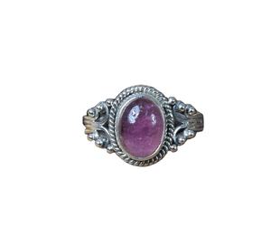 Bague de fiançailles en argent sterling 92,5 plaqué or rose avec rubis ovale fantaisie en pierre naturelle, cadeau pour elle - Product Image 1