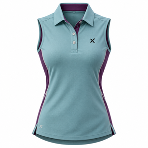 Tops, polos y camisetas sin mangas para mujer, ropa de golf |   Azul Claro Seis Variaciones de Color |   Fabricante OEM ODM | - Product Image 1