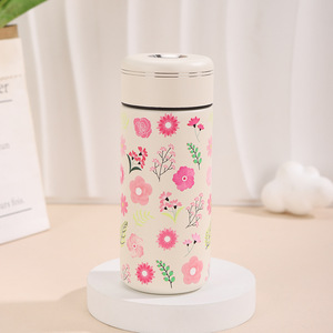Vaso Térmico de Acero Inoxidable con Diseño Floral, Doble Pared Aislada, Aislamiento Térmico de 6-12 Horas, Botella de Viaje con Tapa en Forma de Menta - Product Image 2
