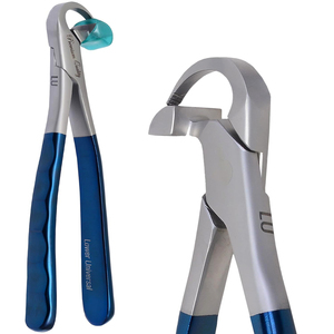 Pinces d'extraction dentaire moléaires atraumatiques, lot de 4 pièces, série standard avec embouts en silicone, en acier inoxydable, Dental Physiks - Product Image 1