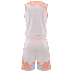 <b>Men</b> Custom Basketball Uniforms Reversible Tackle Twill Sublimated Breathable Quick Dry Mesh Jersey Shorts Set Two Sides - Product Image 3