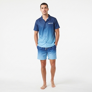 Men's Sublimation Summer <b>Shirt</b> <b>Shorts</b> Matching Set <b>Short</b> <b>Sleeve</b> <b>Button</b> <b>Up</b> Casual Beach Resort Loungewear Outfit - Product Image 1
