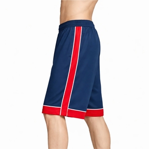 Shorts de basketball pour hommes, couleur unie, en mesh respirant, légers, pour le sport, la gym, la course à pied, taille élastique, été, logo personnalisé - Product Image 3