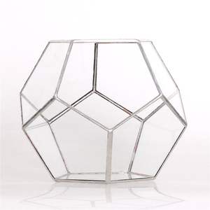 Terrarium hexagonal de luxe en verre pour plantes succulentes, mousse ou plantes aériennes – Contenant artistique transparent pour la décoration intérieure moderne - Product Image 1