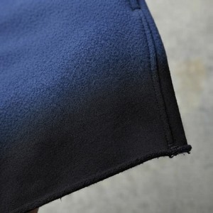 Shorts en molleton dégradé bleu-noir pour homme, broderie chenille, patch lettres, taille élastique avec cordon de serrage, style streetwear décontracté - Product Image 6
