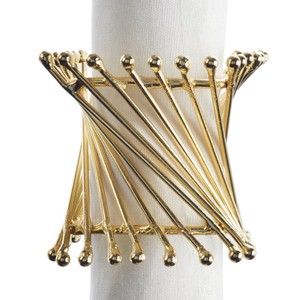 Ensemble d'anneaux de serviette en métal doré de haute qualité, finition laiton de luxe, porte-serviettes pour mariage, banquet, décoration d'hôtel, vente en gros - Product Image 4