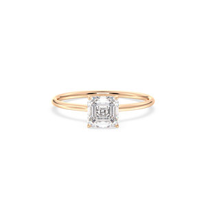 Bague solitaire REYES avec halo caché en diamant HPHT CVD cultivé en laboratoire, en or massif 14 carats, taille Asscher, 1,19 carat - Product Image 2