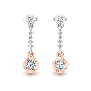 Minimalist Round Cut Lab Grown Diamond 10k,14K,18k Solid <b>Gold</b> <b>Dangle</b> <b>Earrings</b> for Gift Party & Anniversary Everyday Wear - Product Image 6