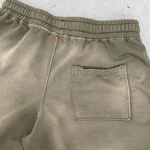 Men's Olive Green Cotton Drawstring Shorts Casual Solid Color <b>Elastic</b> Waist With Pockets Breathable Woven Fabric - Product Image 5
