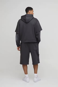 Ensemble coordonné unisexe décontracté et confortable : sweat à capuche et short pour le quotidien - Product Image 3