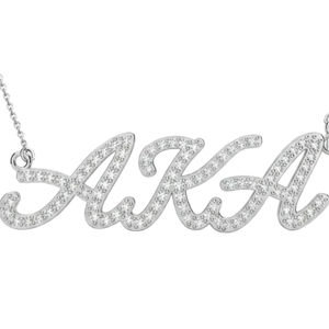 Collier AKA Pave Script pour femme, élégant, couleur or, pendentif lettre en cristal, bijoux de mode, chaîne de luxe, qualité supérieure - Product Image 6