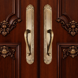 Poignée de porte de luxe en laiton antique, style Versailles, moderne et grandiose |   Poignée de porte d'entrée principale durable pour usage extérieur en hôtel - Product Image 2