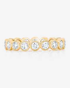 แหวนแต่งงานเพชรแบบเต็มวง ทรงกลม ตัดแบบคัสตอม ทองคำแท้ 14K 18K ฝังแบบ Bezel แหวนเดี่ยวแบบซ้อนได้สำหรับใช้ในชีวิตประจำวัน ผลิตโดยโรงงาน - Product Image 1