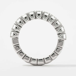 Elegant 14K White Gold IGI Certified Engagement Ring Featuring 3.50ct Brilliant Cut Lab Grown Diamonds Sleek Half Eternity <b>Band</b> - Product Image 6