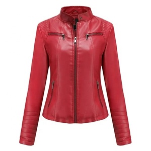 Chaqueta cortavientos para motocicleta para mujer al por mayor, chaqueta de piel auténtica de oveja con estampado XL, bombardero de moda para Primavera, piel auténtica para mujer - Product Image 5