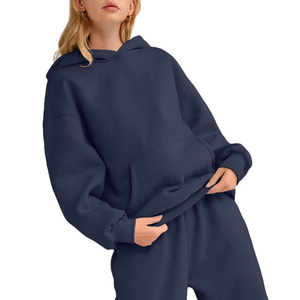 Sudaderas con capucha personalizadas de fábrica para mujer - Cuello alto con cremallera, estilo corto, 100% algodón, antiarrugas y transpirable - Product Image 2