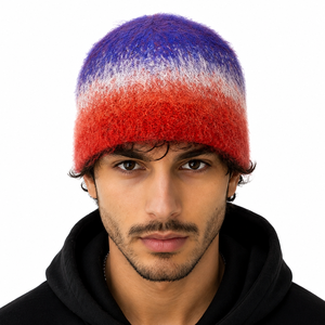 Online Sale Street Wear Low Price <b>Men</b> Mohair Beanie Hat High Quality WindProof Warm Stuff Mohair Beanie Hat with customization - Product Image 1
