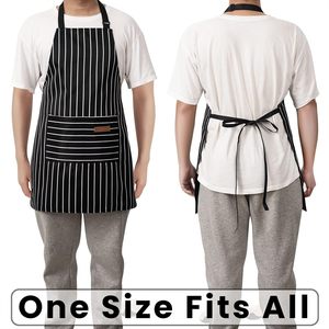Tablier rayé avec 2 poches, bretelles réglables, unisexe, <span class=keywords><strong>pour</strong></span> adulte, <span class=keywords><strong>pour</strong></span> la <span class=keywords><strong>cuisine</strong></span> - Product Image 2