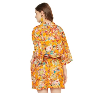 Vintage Eco-Friendly Breathable Cotton Kimono Bathrobe Valentine's Day Gift Bird Turkish Cardigan Nightwear Dressing Gown - Product Image 5