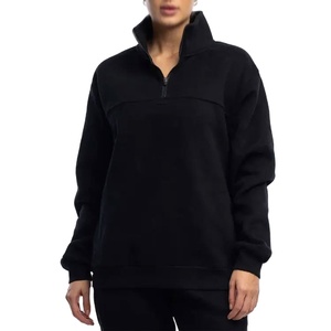 Brand New Custom Logo Cotton <b>Plain</b> <b>Hoodies</b> Oversize Womens Sweatshirt 14 Zip Up Women's <b>Hoodies</b> Sweatshirts - Product Image 5