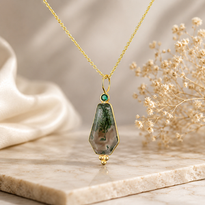 18k Gold Plated Coffin Shape Women's Pendant Necklace Gemstone Fashion Fancy Tiny Connector Wholesale Birthday Gift Jewelry - Product Image 1