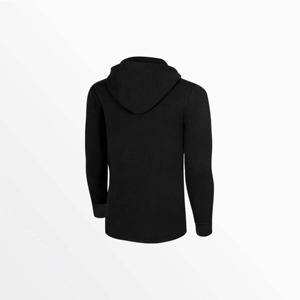 Sudadera con Capucha de Invierno para Hombre, Corte Regular, Cuello Redondo, 100% Poliéster, con Logotipo Personalizado, Hombros Caídos, Color Negro - Product Image 2