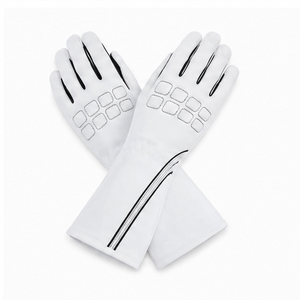 Guantes de Carreras de Dedo Completo, Blancos y Negros, con Paneles Recubiertos de PU, Antideslizantes, Unisex, Impermeables, Ligeros, de Poliéster y Algodón, para Karting - Product Image 3