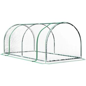 Serre de jardin portable d'extérieur 7 L x 3 L x 2,5 H avec 4 couvertures en PVC zippées, serre tunnel avec 4 portes zippées - Product Image 2