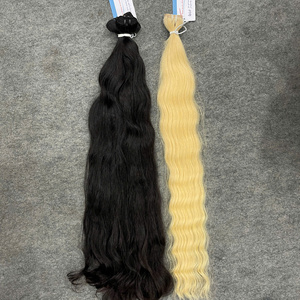 Extensions de cheveux humains Remy vietnamiens ondulés non traités en gros, super double drawn, trame fine, paquets à double trame machine - Product Image 5