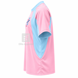 เสื้อยืดแร็กแลนระบายอากาศได้ดี คัสตอม แจ็คแอนด์จิล ออฟ อเมริกา พร้อมโลโก้ปักด้านหน้า สีฟ้าชมพู แขนสั้นลำลองสำหรับผู้หญิง - Product Image 4