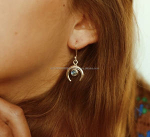 Pendientes de piedras preciosas de piedra lunar natural, pendientes de plata de ley 925, Pendientes colgantes bohemios llamativos - Product Image 2